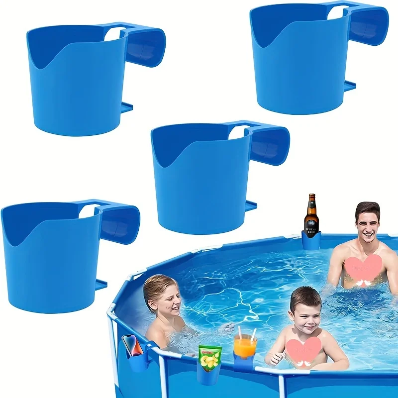 Porte-gobelets au bord de la piscine pour piscines hors sol, porte-gobelet de piscine pour étiquettes de boisson, bouteille pour bar à dessus rond, facile à utiliser