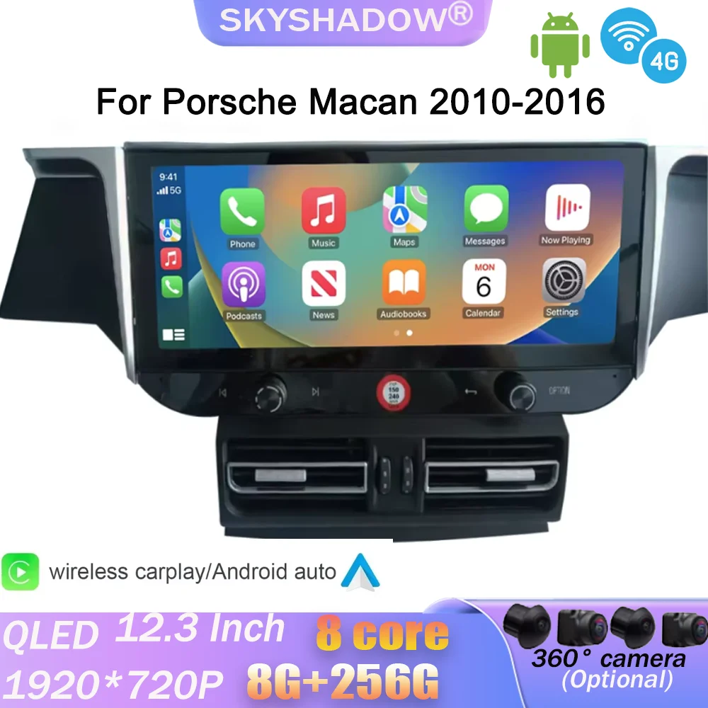 FYT 12G + 256G Carplay Auto Android 14.0 4G LTE 360 Fotocamera IPS Lettore DVD per auto GPS WIFI Bluetooth Radio per Porsche Macan 2010-2016
