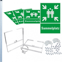 Dreifke® Würfelset Kombischild Sammelplatz, 400x600mm, inkl. Pfosten/Befestigung Image
