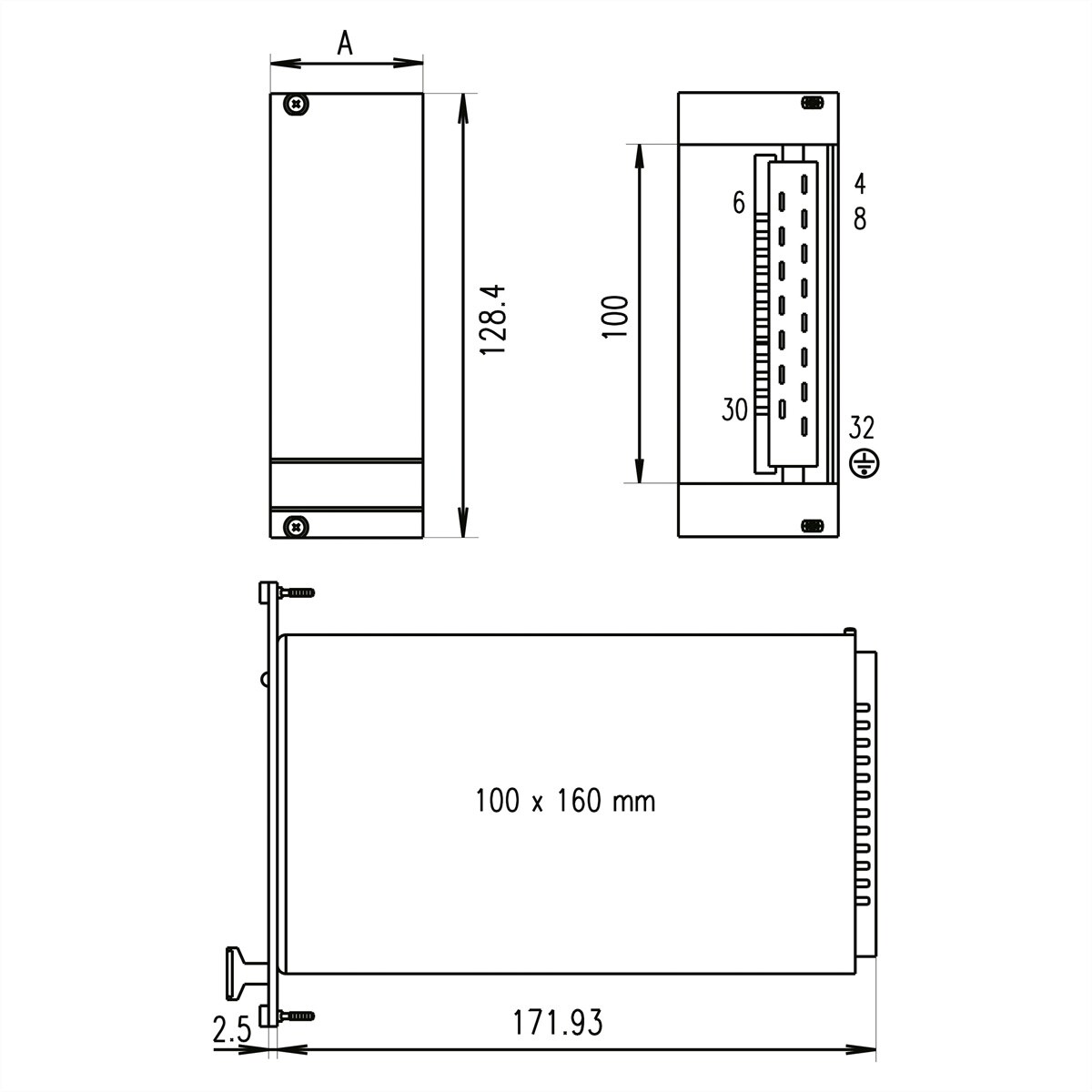 SCHROFF Frontplatte für PSG - FRONTPL.HF PSU PSG 3HE 14TE Image