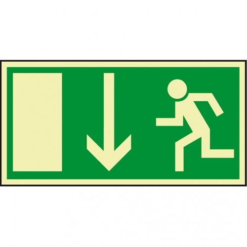 PERMALIGHT power langnachleuchtend Rettungszeichen Notausgang, praxisnah, Aluminium, 300x150mm Image