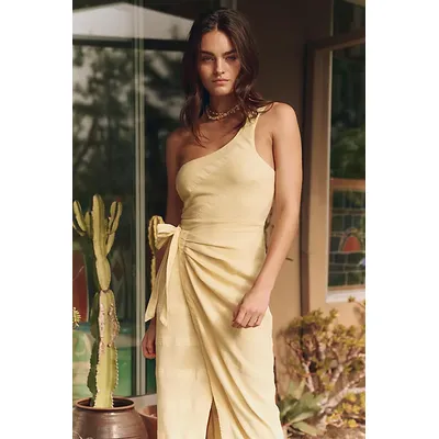 At Leisure Midi Dress by free-est at Free People in Banana Cream, Size: Medium
