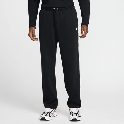 Nike Club Men's French Terry Open-Hem Trousers - Black - Cotton/Polyester