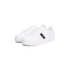 Plateausneaker TOMMY HILFIGER "VULC WEBBING SNEAKER", Damen, Gr. 40, weiß, Nappaleder, sportlich, Schuhe, Freizeitschuh, Halbschuh, Schnürschuh mit TH-Logo-Schmuckelement