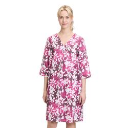 Sommerkleid CARTOON "Cartoon Sommerkleid mit Muster", Damen, Gr. 38, Normalgrößen, rosa (cream, rosé), Obermaterial: 100% Leinen., modisch, lässig geschnitten kurz, U-Boot-Ausschnitt, Kleider