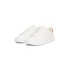 Sneaker TOMMY HILFIGER "TH COURT LTH DETAIL ESS", Herren, Gr. 42, orange (ecru, orange), Leder, Lederimitat, unifarben mit Farbeinsatz, sportlich, Schuhe, Freizeitschuh, Halbschuh, Schnürschuh mit seitlichem Logoschriftzug