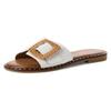 Pantolette MARCO TOZZI, Damen, Gr. 38, weiß, Leder, modisch, Schuhe, Blockabsatz, Sommerschuh, Schlupfschuh mit Schnallen-Schmuckelement