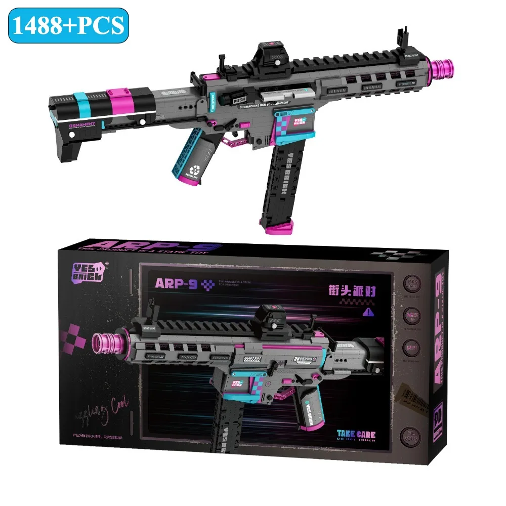 Militärische Technische Maschinenpistole Angriffsgewehr Modell Bausteine DIY Waffe Modell Ziegel Spielzeug für Kinder Geschenke Image