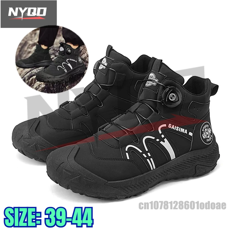 Street Yellow Herren Biker Stiefel Mode Design Knopf Motorradstiefel Herren Britischer Stil Casual Outdoor Leder Stiefeletten Mann