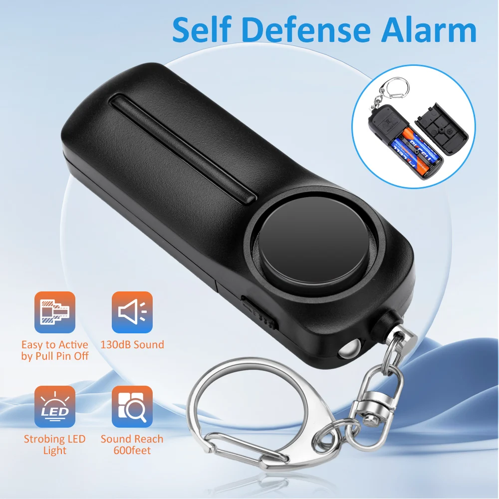 Frauen Anti Angriff Notfall Alarm 130dB Selbstverteidigung Alarm Tragbare Persönliche Sicherheit Alarm mit Schlüsselbund Für Kinder Mädchen Frauen Image
