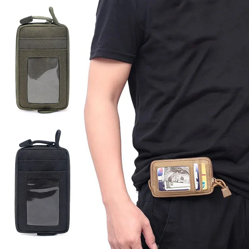 Taktische EDC Tasche Outdoor Schlüssel Geldbörse Brieftasche Geldbörse Mit Karten Slots Pack Reißverschlüsse Camping Wasserdichte Taille Tasche Image