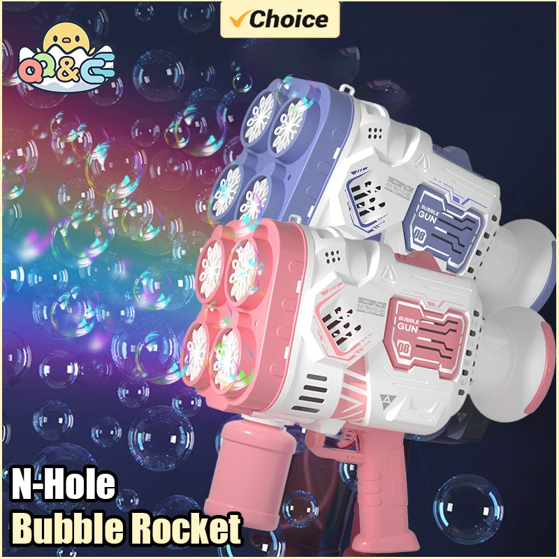 Seifenblasenpistole, Seifenblasenmaschine, elektrischer Raumwerfer, Geschenke zum Kindertag, ständigt Blasen mit LED-Licht zu erzeugen Image