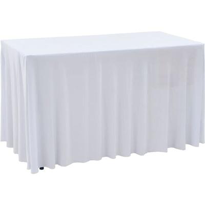 2 Stück Stretch-Tischdecken mit Rand Weiß 120 x 60,5 x 74 cm vidaXL89749 Image