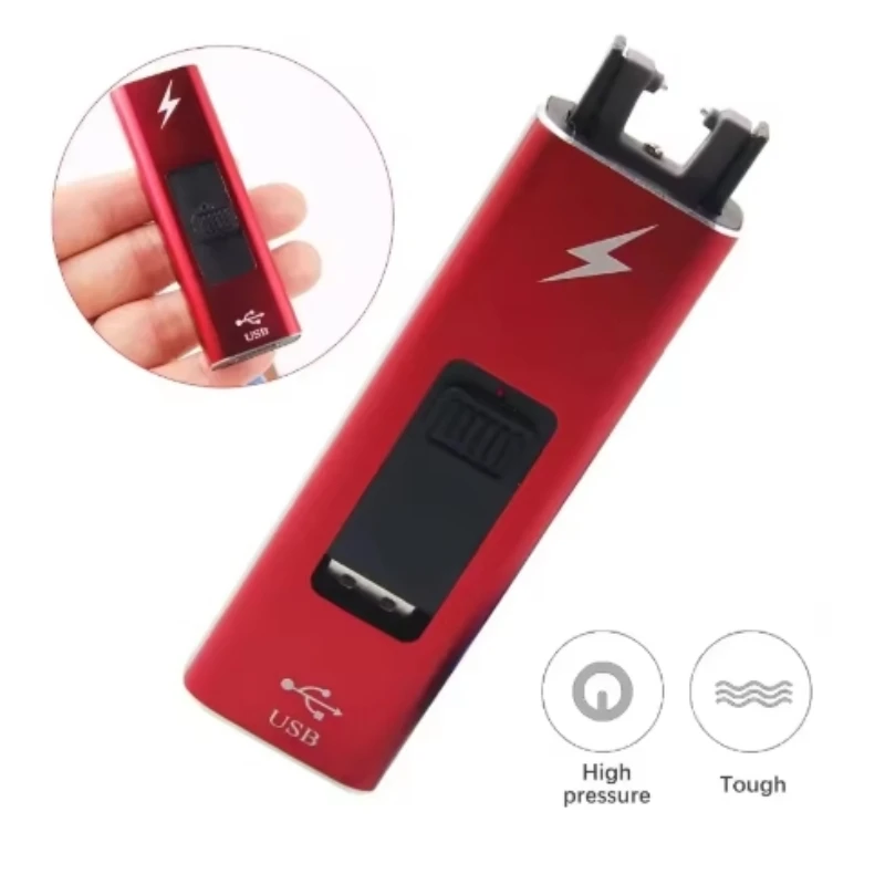 Neueste Heißer Verkauf Plasma USB Lade Winddicht Puls Arc Feuerzeug Outdoor Flammenlose Kerze Küche Grill Feuerzeug männer Geschenke Image