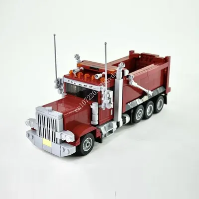 714PCS MOC Stadt Transport 389 Tri-achse Muldenkipper Modell Bausteine Ziegel DIY Kreative Montage Image