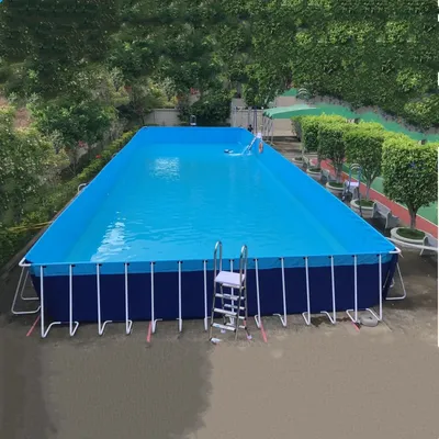 Custom Portable Family Outdoor Small Durable Metal Frame Above Ground Swimming Pool Rectangular Round