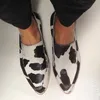 Neue Spitzen 40-43 Flach Mund Kuh Muster Große Größe Casual Einzelnen Schuhe für Frauen turnschuhe