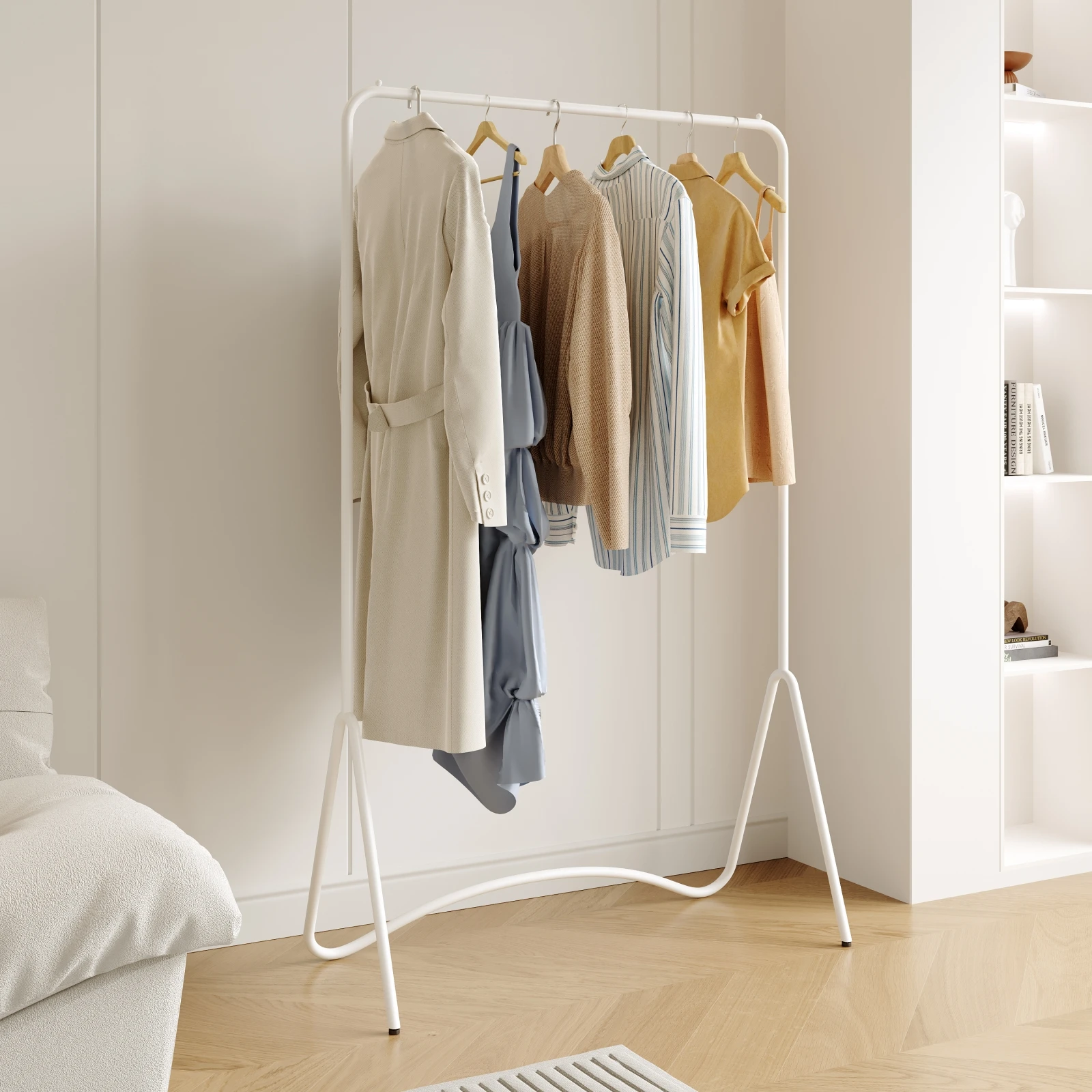 Luxuriöser Freistehender Kleiderständer, Einfacher Moderner Garderobenständer für den Eingangsbereich, Kleiderständer für Wohnzimmer Image