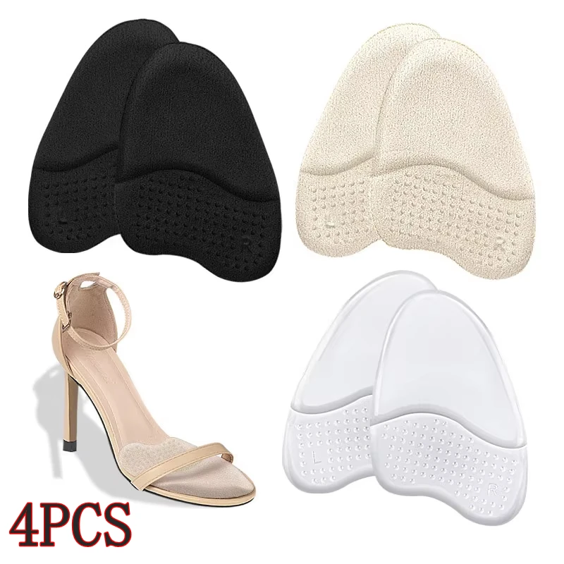 2 stücke/4 stücke NEUE Silikon Vorfuß Nicht-slip Kissen Halbe Einlegesohlen Frauen Schuhe Pads Füße Pads für fersen Fußpflege Produkte Sandalen