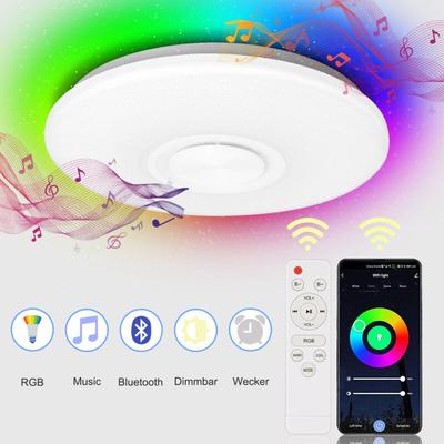 Swanew - Deckenleuchte led Musik Deckenlampe 2500K-6500K Rund Dimmbar bluetooth Lautspreche mit Image