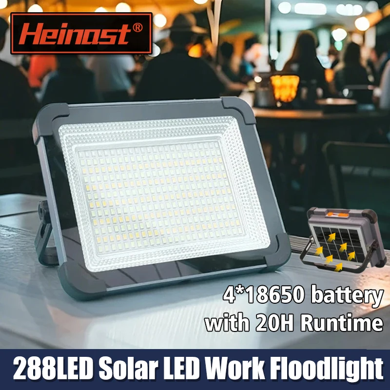 Helle 288LED-Campinglampe – tragbare Arbeitslaterne mit Haken, wiederaufladbare Solar-Notlicht für Outdoor-Zelt, Nachtmarkt