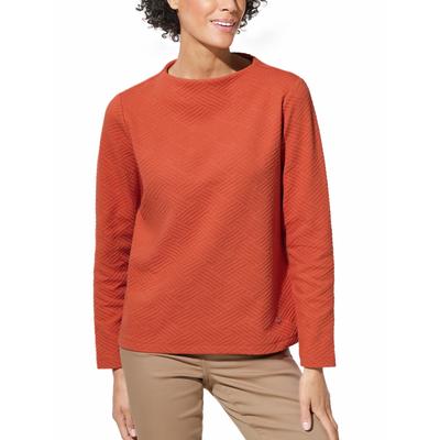 Walbusch Damen Struktur-Sweaty Kaminkragen Orange gemustert Image