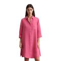 Midikleid MARC O'POLO "in A-Linie geschnitten", Damen, Gr. 46, Normalgrößen, blushed pink, Obermaterial: 100% Leinen; Futter: 100% Baumwolle, unifarben, relaxed fit knielang, 3/4-Ärmel Manschette, Kleider