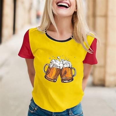 Oktoberfest Bier T-Shirt Bayerisch München Deutsch Grafik Für Damen Erwachsene Oktoberfestbier 3D-Druck Festival Image