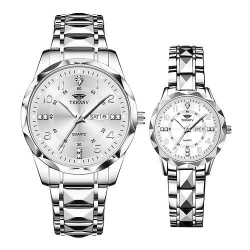 stilvolles digitales Uhrenset für Paare – wasserdicht nach IPX7, leuchtende Doppelkalenderanzeige (Montag–Sonntag), durchgehendes Armbanddesign, ideales Geschenk für Verabredungen und besondere Anlässe Image