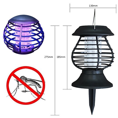 Solar-Insektenvernichter, wasserdicht, Mückenvernichter für den Außenbereich, mit Beleuchtung, Abwehrlampe für den Innen- und Außenbereich, Gartenterrasse, violettes und weißes Licht Image
