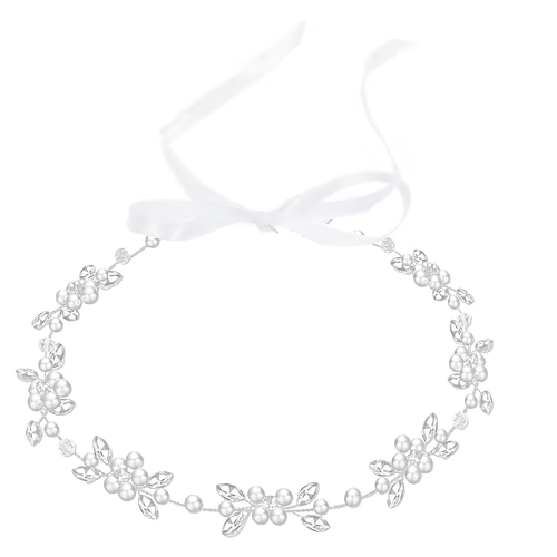 Erstkommunion-Stirnband für Mädchen Perlen-Blumenmädchen-Kopfschmuck für Hochzeit Taufe Erstkommunion Haarschmuck Krone Tiara Haarteil Stirnband Geschenk Kleid Accessoire
