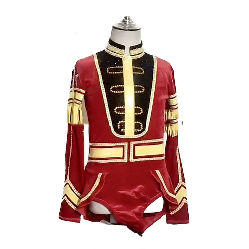 Eiskunstlauf-Oberteile für Herren und Jungen, schwarz, Daumenloch, Halo-Färbung, hohe Elastizität, Training, Wettkampf, Eiskunstlaufbekleidung, klassischer Kristall/Strass, langärmelig, Eiskunstlauf Image