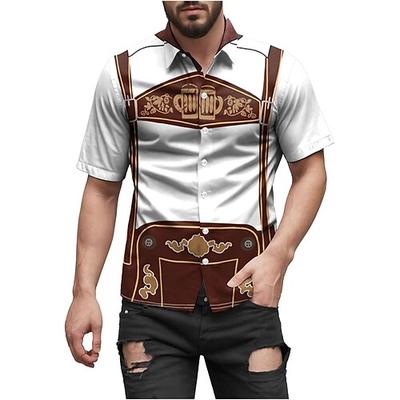 Oktoberfest Lederhosen-Print Bluse / Hemd Bayerisch München Deutsch Grafik Für Herren Erwachsene Oktoberfestbier 3D-Druck Festival Image