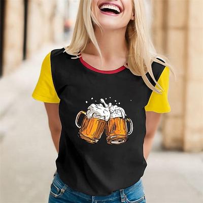 Oktoberfest Bier T-Shirt Bayerisch München Deutsch Grafik Für Damen Erwachsene Oktoberfestbier 3D-Druck Festival Image