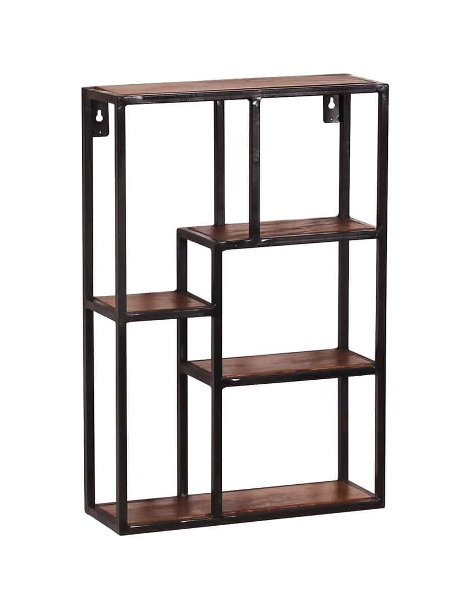 MiaMöbel Wandregal 'Madras', 40x60 cm Massivholz, Metall Mango Modern Indien Indisch Image