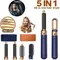 5 in 1 Hair Styler Set with Dryer, Curling Brush & Straightener, Negative Ion Hot Air Comb for
