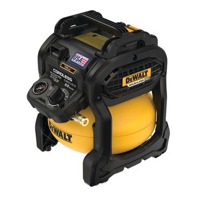 DeWalt 20V MAX 2.5 Gallon Steel Portable Cordless Brushless Air Compressor Kit with 6.0 Ah Lithium-Ion Battery and Charger DCC2520T1