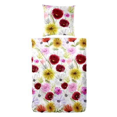 Bettwäsche PRIMERA "Mako-Satin-Bettwäsche Summer Time", bunt, B/L: 135cm x 200cm, , Mako-Satin, B/L: 80cm x 80cm, Mako-Satin, Obermaterial: 100% Baumwolle, Bettwäsche, mit bunten Blumen Image