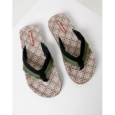 Khaki Green Fringe Detail Sandals