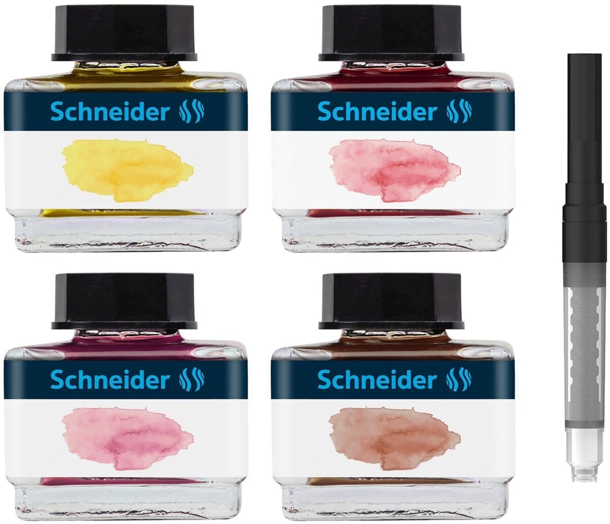 Schneider Schreibgeräteset Tintenglas 15 ml / Tintenkonverter VE=20x5 Stück (5 Farben) Image
