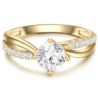 Trilani Ring Sterling Silber Zirkonia in Gelbgold 52 Damen Image