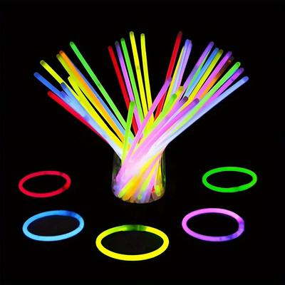TEMU Party Decoration Glow Sticks Glow In The Dark Bracelet Set With Connector Glow Sticks Set Suitable For Wedding Birthday Holiday Party, Trintion Image
