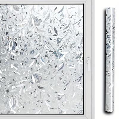 TEMU 1 Roll Privacy Film Decorative Film Colourful Glass Self-adhesive Adhesive-free Vinyl Window Stickers, Stickers Film Glass Door Heat For Home Decoration Door Bathroom Living Room Decor Image