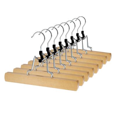 TEMU 8 X Wooden Pants Hangers, Felt & Metal, 25.1 × Cm Non-slip 360° Rotatable Hooks Image