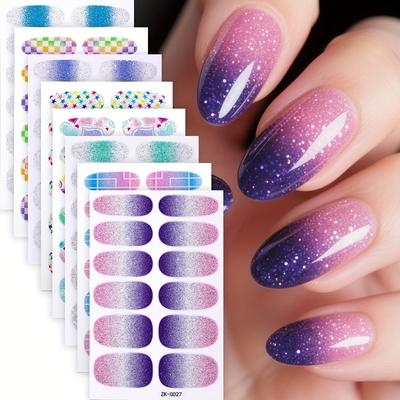 TEMU 8 Sheets Y2k Full Wrap Nail Stickers, Leopard Zebra , Self-adhesive Nail Decal Strip, Glittery Plastic, Fantasy Theme, Single Use, With -free Finish, For Women And Girls Image