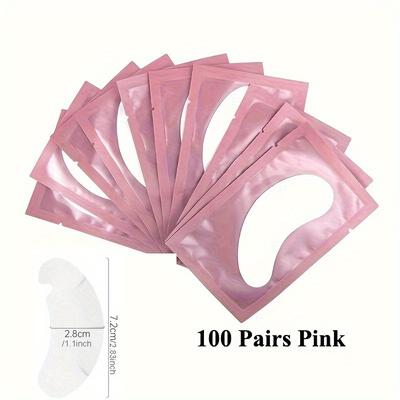TEMU Pairs Pink Hydrogel Eye Patch - Natural Under Eye Gel Pads For Lash Extensions & Beauty Tools, -free, Lash Extension Supplies | Natural Pads | Hydrogel Eye Patch, Eye Patch Image
