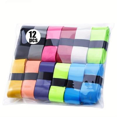 TEMU 12pcs/6pcs Outdoor Tennis Anti-slip Sweat Absorbing Straps, Tennis Racket Accessories Image