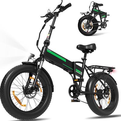 "TEMU Electric Bike 20" X4.0 Fat Tire, Folding Folding Bike, 250w Motor, 12ah 48v Removable Battery, Long Range For Mountains, Beach And Snow" Image