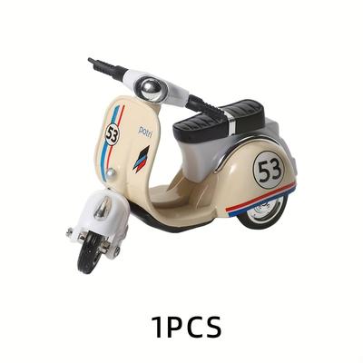 TEMU [home Decoration] Vintage Scooter Dashboard Ornament - Resin , Motorcycle-shaped Desktop Decor, Style, Ideal For Car Dashboard, Decoration, Dashboard Ornament|vintage Design|plastic Construction, Image