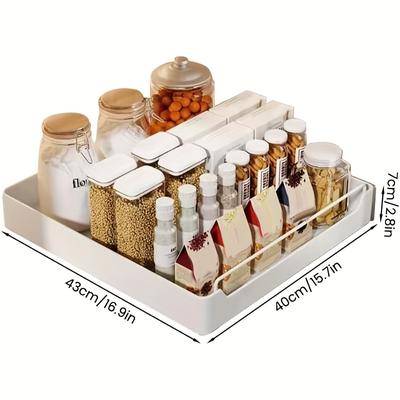 TEMU Pull Out Cabinet Organizer Fixed With Guide Noiseless Slide Out Pantry Shelves, Heavy Duty Sliding Drawer Pantry Shelf For Kitchen Image